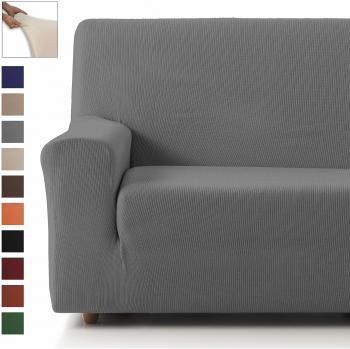 Funda Sofá Elástica Gris, Eiffel Textile, Rústica, 2 Plazas