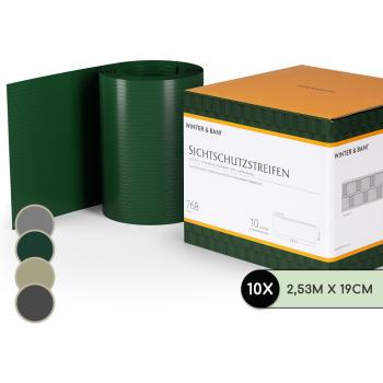 Protecteur de Jardin, Bandes Brise-Vue PVC Vert, Set de 10, Conçu par Blumfeldt