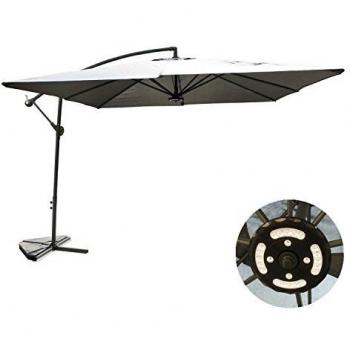 Ombrellone Decentrato Grigio 3 x 3 m con LED CONCEPT U Solenzara