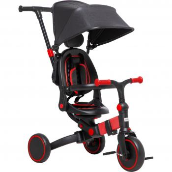Triciclo AIYAPLAY 3 en 1 para Bebés con Capota Plegable y Mango Desmontable Rojo