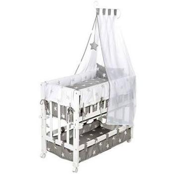 Kleines Babybett „Little Stars“ – Komplettausstattung mit Wiege, Bank & Nest