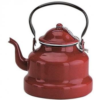 Caja de 6 uds de Cafetera Pava Roja Acero Esmaltado 1 Lts. Ibili 910410