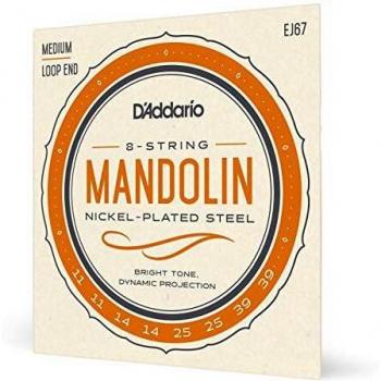 Jeu de cordes D'Addario EJ67 pour mandoline 11-39 médium en nickel