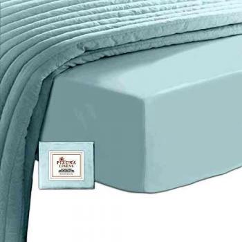 00 Thread Count Light Blue Double Fitted Sheet