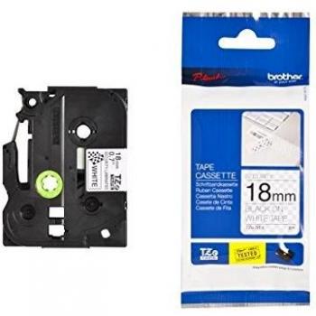Cinta de Seguridad Brother TZeSE4 18mm Negro sobre Blanco