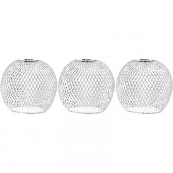 Lustre Sphérique en Métal avec 3 Nuances Argentées 7.5x7.5cm