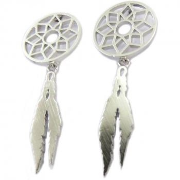Artisan Dreamcatcher Earrings in Silver