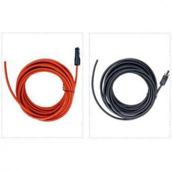 Câble PV 12 AWG 4 mm² avec connecteurs de couleur noir et rouge