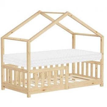 Cabane Lit Douceur Enfant 70x140 cm, Matelas Intégré & Antichute