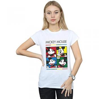 Disney Women’s Square Colour Cotton Shirt – White, Size Small