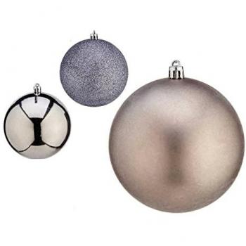 Décorations de Noël argentées 10 cm en plastique