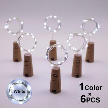 Lumière festive pour bouteilles – Ensemble 6 bouchons