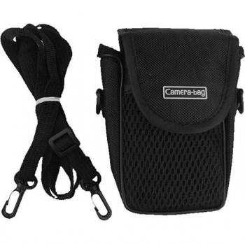 Funda suave para cámara con correa negra