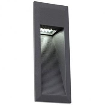 Landai 70400 Proiettore LED 1 W per incasso, grigio, lampadina inclusa