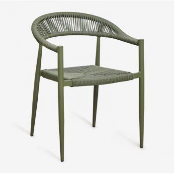 Sklum 4 Sedie da Tavola con braccioli in alluminio e rattan sintetico