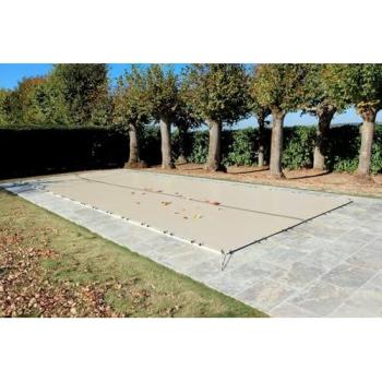Bâche de Piscine Hiver 550 g/m² Beige 7,60 x 4,10 m