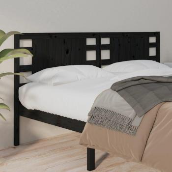 VidaXL 146x4x100 cm Headboard, Black, Solid Wood Pine