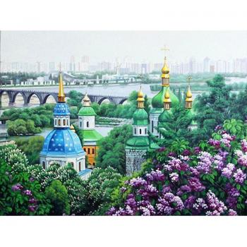 Strass 5D Église Paysage Bricolage