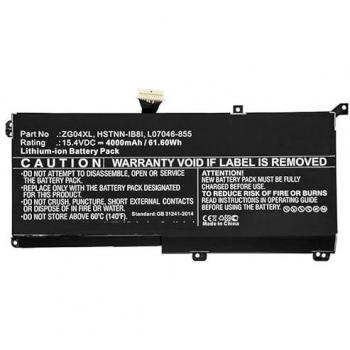 Capacità 4000 mAh – Batteria sostitutiva HP, nero