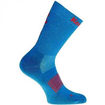 Handball Sock Kempa – Logo Classic, Bleu/Fluo Rouge, Fond Renforcé (Homme) 41‑45