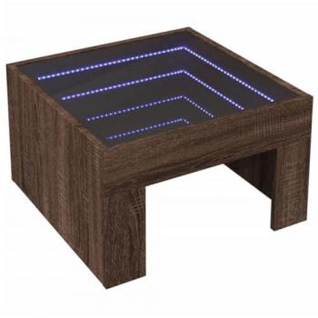 VidaXL Couchtisch Eichen-Optik mit Infinity-LED 50x50x30 cm