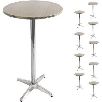 Höhenverstellbarer Alu-Stehtisch, 10er-Pack, Ø=60cm