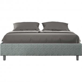Letto Matrimoniale Senza Rete con Imbottitura 160x200 Tessuto Aragona Colore Azzurro
