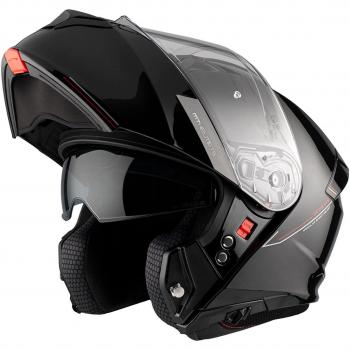 MT Helmets Casco Modulare Genesis SV Solid A1 Nero Lucido