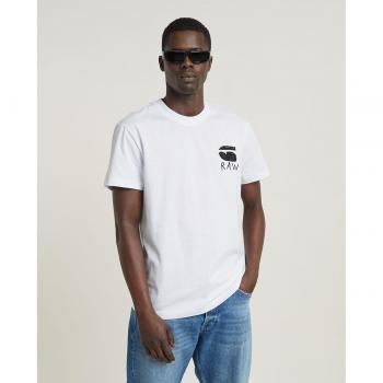 G-Star Raw T-Shirt mit Rückenprint Modell 'Burger' in Weiss, Größe XS