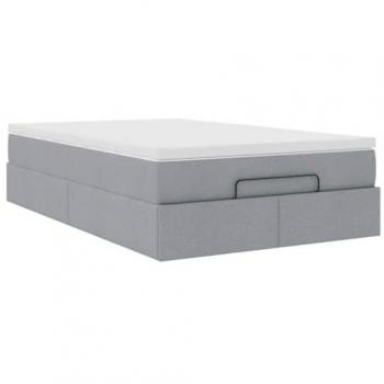 Cadre de Lit Multifonctionnel 120x190 cm Tissu Gris