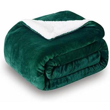 SOCHOW Green Sherpa Fleece Throw Blanket, Ultra Soft Double-Sided Plush 127cm x 150cm