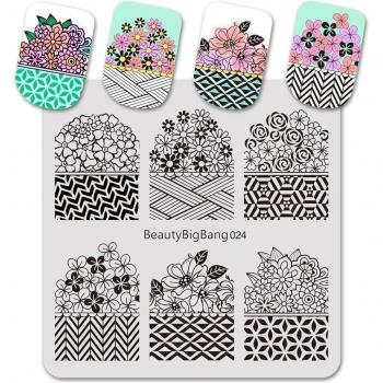 BeautyBigBang Striped Bar Code Nail Stamping Plate
