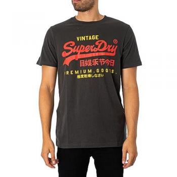 T-shirt Superdry Homme Gris Foncé Taille XXL Logo Héritage