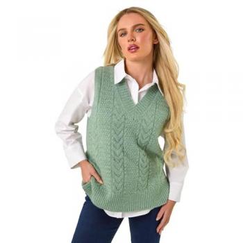 Veste petite à mailles délicates verdoyante