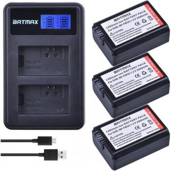 Sony NP-FW50 Battery 2000mAh with USB Dual Charger (2-Pack)