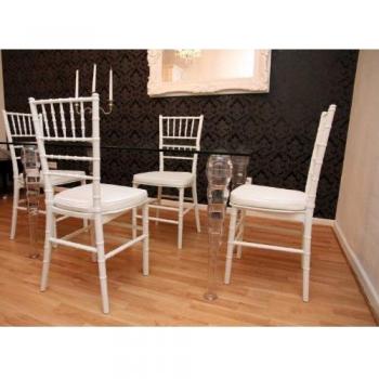 Casa Padrino Designer Ghost‑Chair Set in Weiß – Transparentes Akryl
