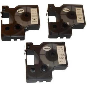 VHbw Nastro 9mm B/N – 3 Cassetti compatibili con D1, 40913