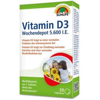 SUNLIFE® Vitamin D3 Wochendepot – Knochenpflege 20‑Stück