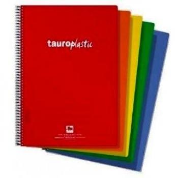 Zorrilla Cuaderno Espiral Tauro Plastic 80H Folio 90gr 4x4, Tapa PP Colores Surtidos