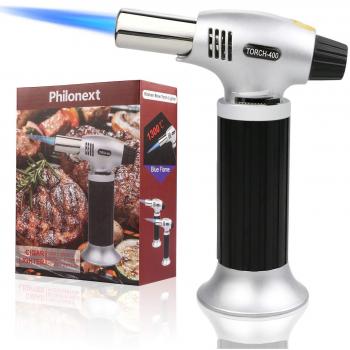 Philonext Torcia Cucina Accenditore a Torcia per Cucinare Fiamma Ossidrica Torcia a Gas per Cottura Alimenti Torcia Cucina per il Barbecue
