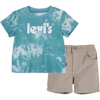 Levi's Kids 2 pezzi tie-dye blu con logo, 24 mesi