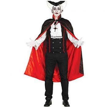 Mantello da Vampiro in Nero con Fodera Rosso 115 cm