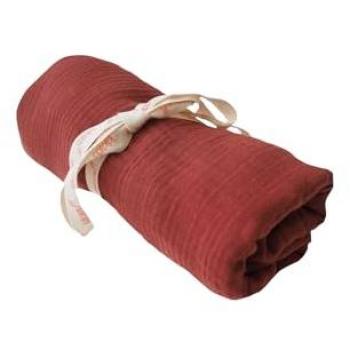 Kikadu Pillow Muslin Kissen Rust 80x80 cm