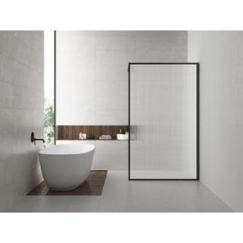 Wiesbaden Douche Intégrale – 120x200 cm, Verre NANO 8 mm, Strié Clair, Noir