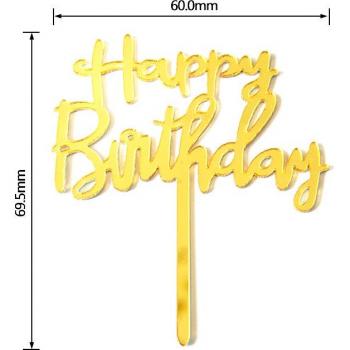 Happy Birthday Mini-Acryl-Kuchendeckel, 10 Stück für Geburtstagsdeko