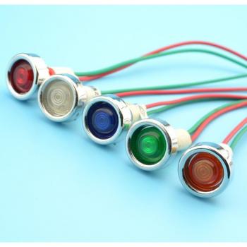 5pcs 10mm 12V LED Dashboard Light with 18cm Wire