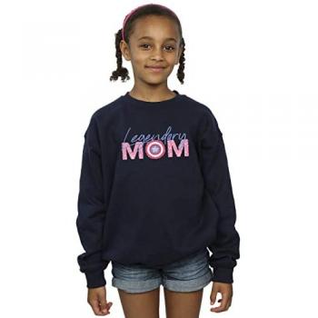 Marvel Girls Avengers Captain America Mom Sweatshirt Navy Blue 12-13 Years