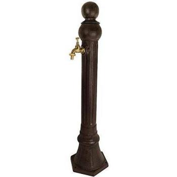 Retro-Brauner Gartenbrunnen mit Zapfsäule, 85 cm