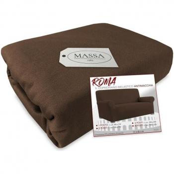 Protection de canapé universelle élastiquée – ROMA BRUN, taches résistante (80-110 cm)