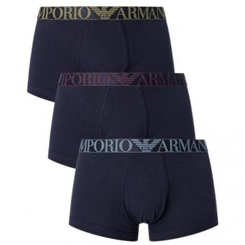 Calzoncillos Bóxer Armani Azul con Logotipo Brillante